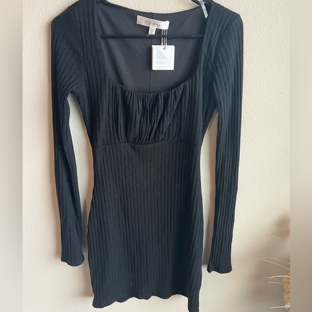 Long Sleeve Cable Knit Mini Dress